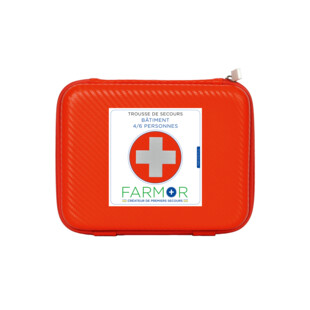 TROUSSE DE SECOURS BATIMENT 4/6 PERS. EN PU ORANGE