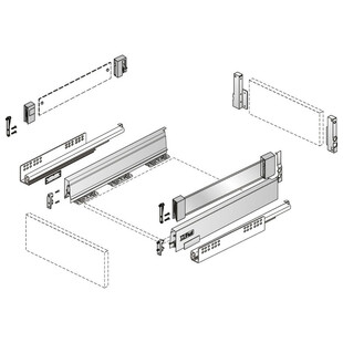 KIT TIROIR HAUTEUR 144 AVEC HABILLAGE DESIGNSIDE VERRE