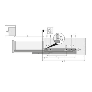 COULISSE BOIS QUADRO V6 SILENT SYSTEM EB23