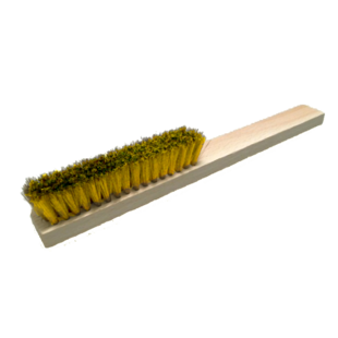 BROSSE JOAILLERIE MANCHE BOIS LG.220 MM 4 RANGS LAITON ONDULÉ 0,15 MM