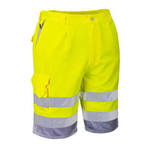 BERMUDA HAUTE VISIBILITE E043 JAUNE/GRIS