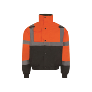 BLOUSON HAUTE VISIBILITE CARGO ORANGE/NOIR