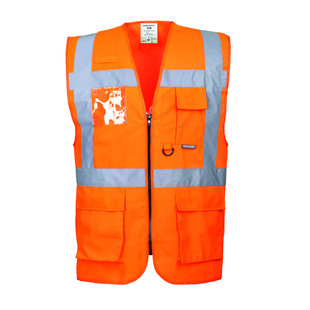 GILET HAUTE VISIBILITE MULTIPOCHES ZIP S476 ORANGE