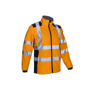 VESTE SOFTSHELL HAUTE VISIBILITE KANPA ORANGE/MARINE