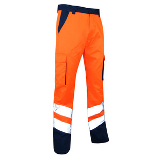 PANTALON BALISE HV ORANGE FLUO/BLEU NUIT 1408